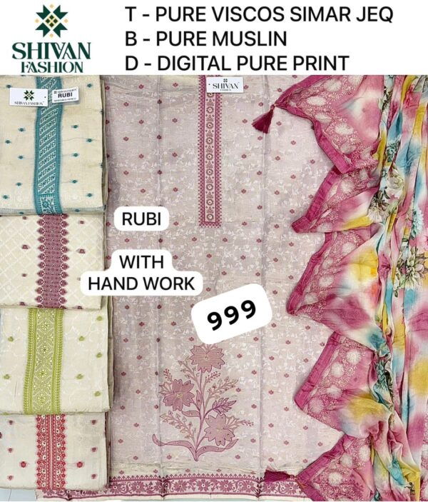 1000584712 Shivansh Shimmer Top Pure Chiffon Dupatta Unstitched Suits