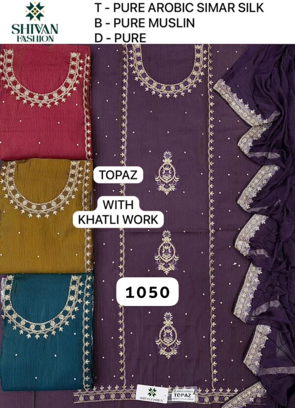 Shivansh Shimmer Top Pure Chiffon Dupatta Unstitched Suits