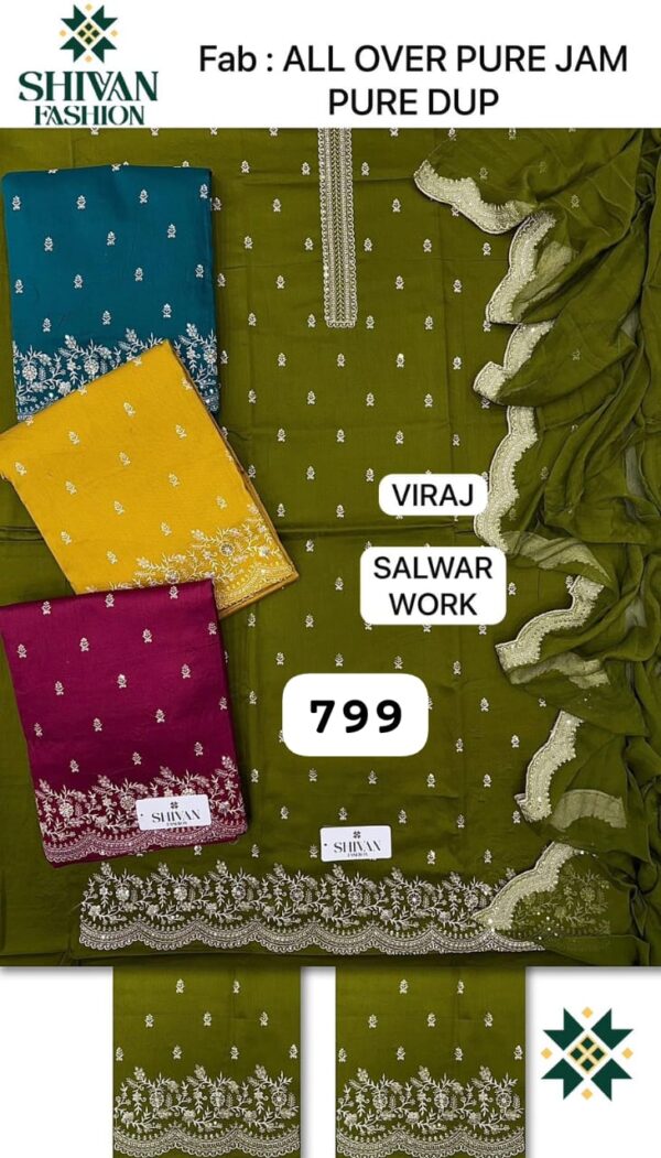 Shivansh Jaam Top Pure Chiffon Dupatta Unstitched Suits