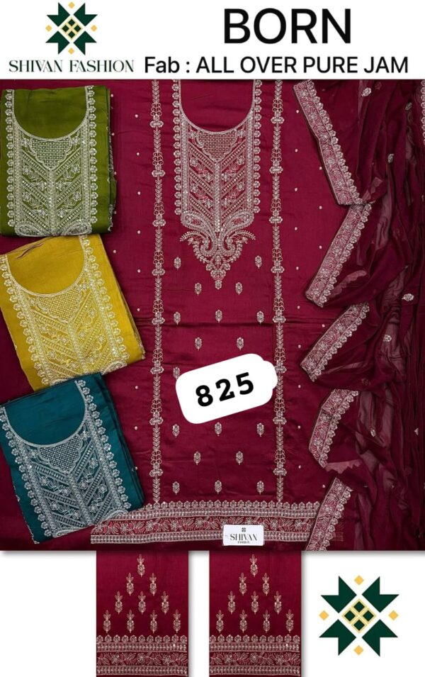 Shivansh Jaam Top Pure Chiffon Dupatta Unstitched Suits