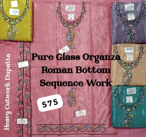 Swastik Silk Top Pure Chiffon Dupatta Unstitched Suits