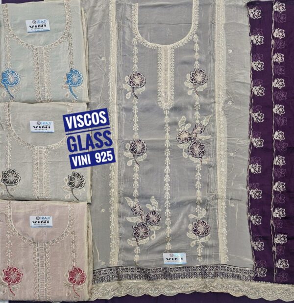Raj Silk Mills Glass Top Pure Chiffon Dupatta Unstitched Suits