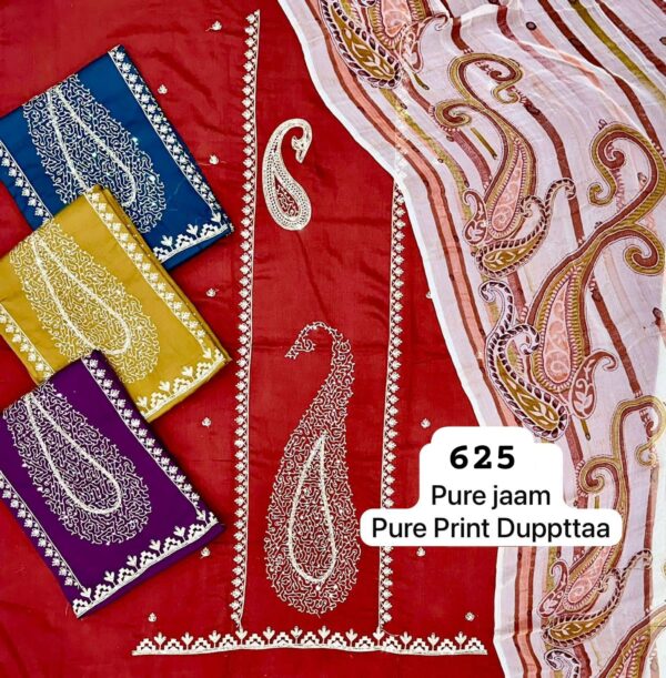 1000584739 SCAK Jaam Top Pure Chiffon Dupatta Unstitched Suits