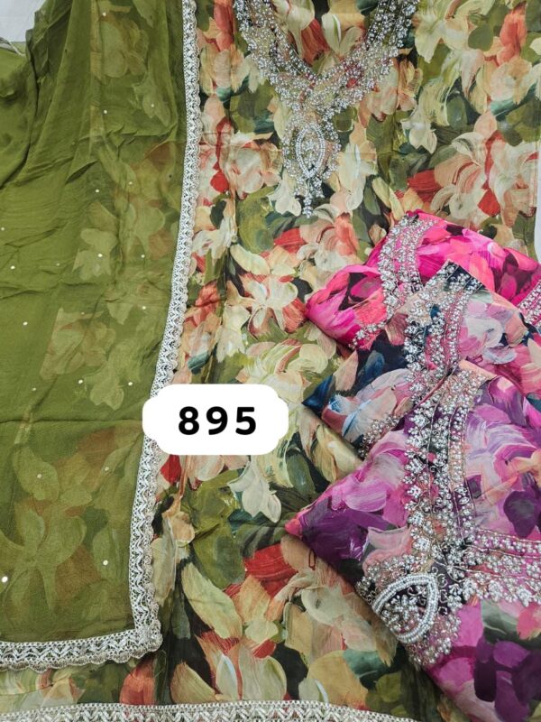 SCAK Organza Top Pure Chiffon Dupatta Unstitched Suits