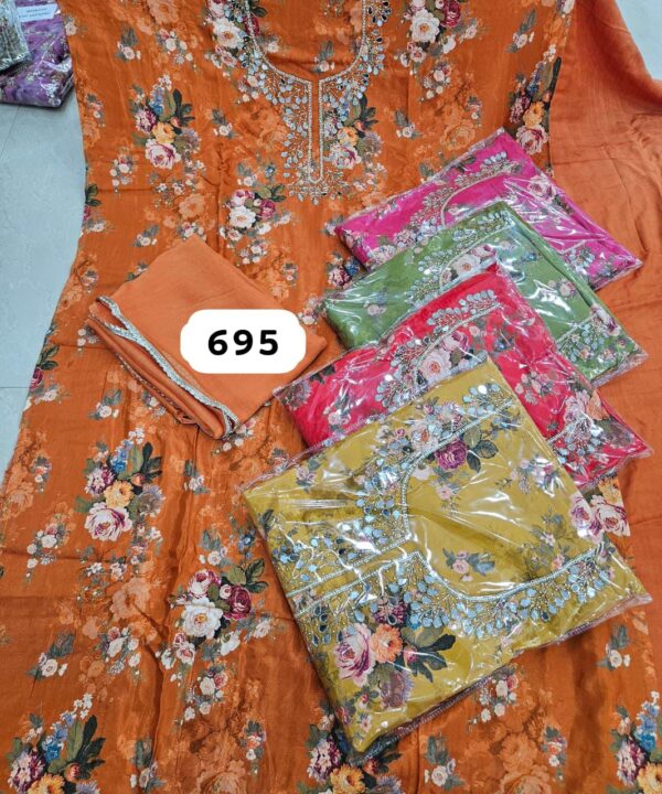 1000585815 SCAK Organza Top Pure Chiffon Dupatta Unstitched Suits