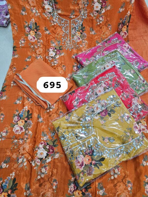 SCAK Organza Top Pure Chiffon Dupatta Unstitched Suits