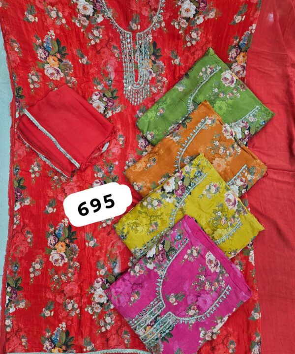 1000585816 SCAK Organza Top Pure Chiffon Dupatta Unstitched Suits