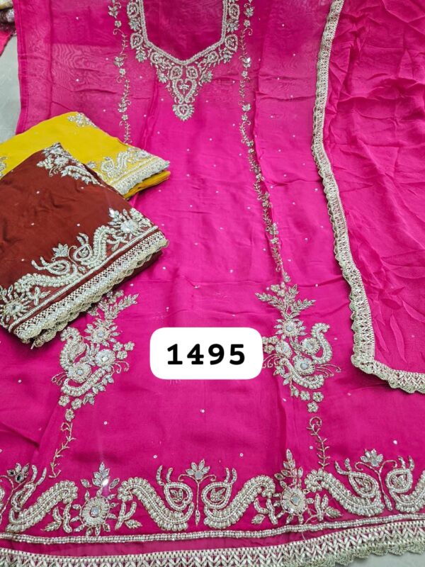 SCAK Organza Top Pure Chiffon Dupatta Unstitched Suits