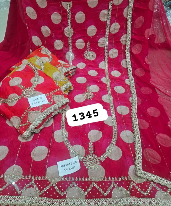 SCAK Organza Top Pure Chiffon Dupatta Unstitched Suits