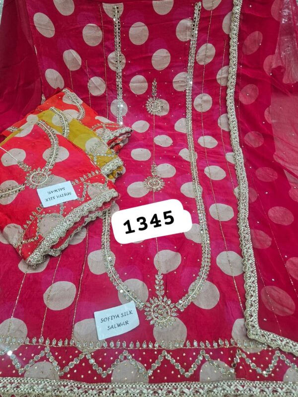 SCAK Organza Top Pure Chiffon Dupatta Unstitched Suits