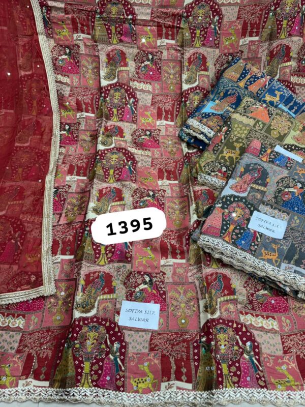 SCAK Organza Top Pure Chiffon Dupatta Unstitched Suits