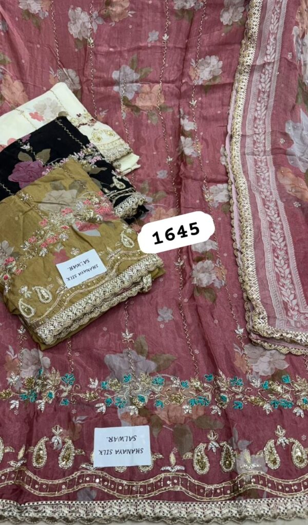 SCAK Organza Top Pure Chiffon Dupatta Unstitched Suits