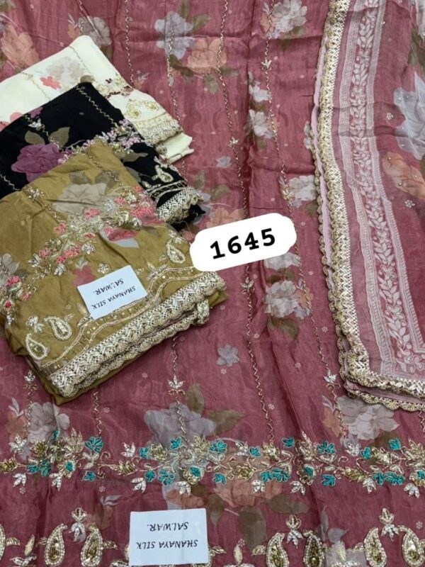 SCAK Organza Top Pure Chiffon Dupatta Unstitched Suits