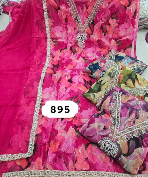 1000585824 SCAK Organza Top Pure Chiffon Dupatta Unstitched Suits