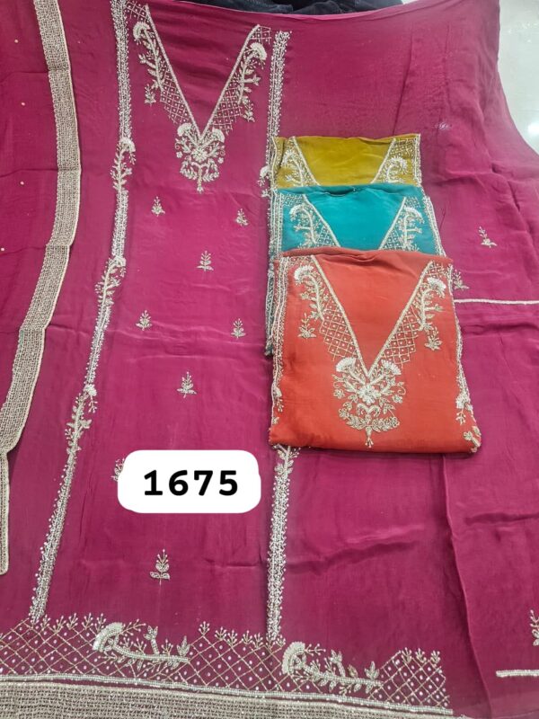 SCAK Organza Top Nazneen Dupatta Unstitched Suits