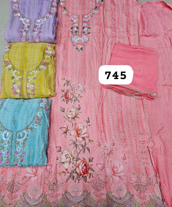 SCAK Organza Top Nazneen Dupatta Unstitched Suits