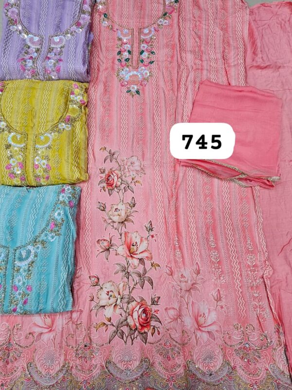 SCAK Organza Top Nazneen Dupatta Unstitched Suits