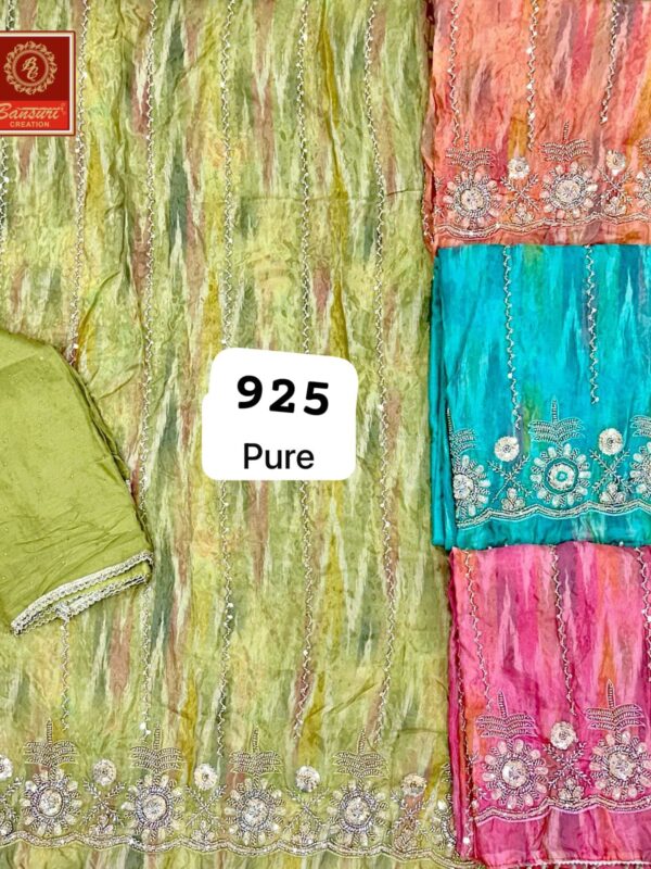 Bansuri Glass Top Pure Chiffon Dupatta Unstitched Suits