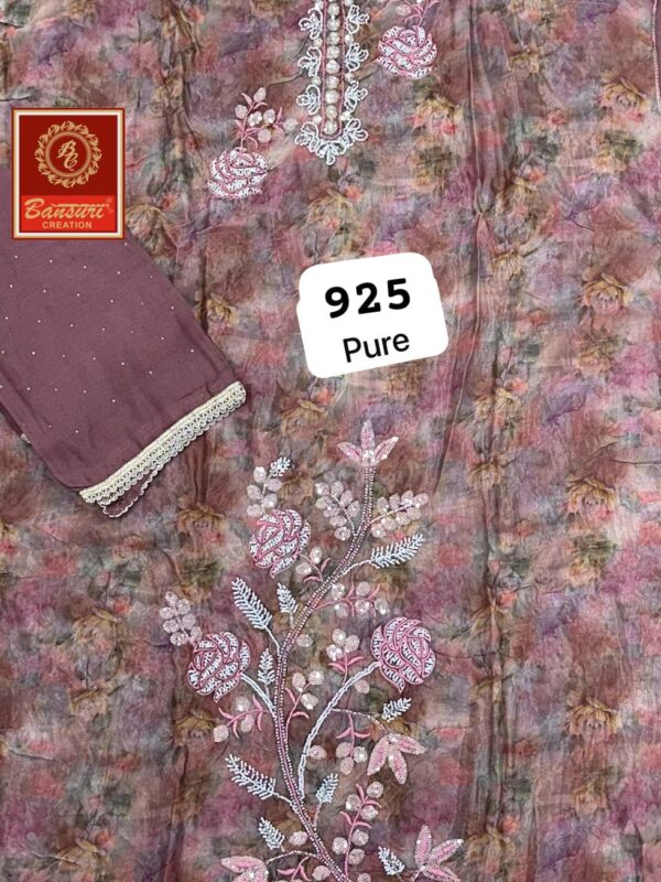 Bansuri Glass Top Pure Chiffon Dupatta Unstitched Suits