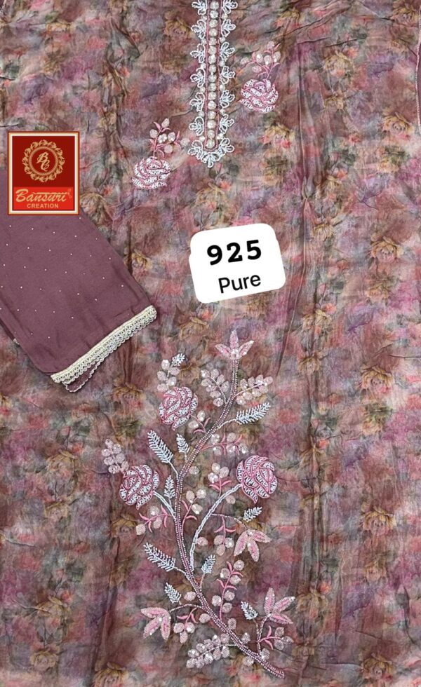 1000614490 Bansuri Glass Top Pure Chiffon Dupatta Unstitched Suits