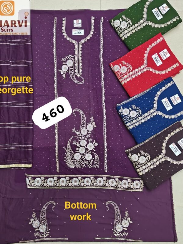 1000511018 Sharvi Georgette Top Pure Chiffon Dupatta Unstitched Suits