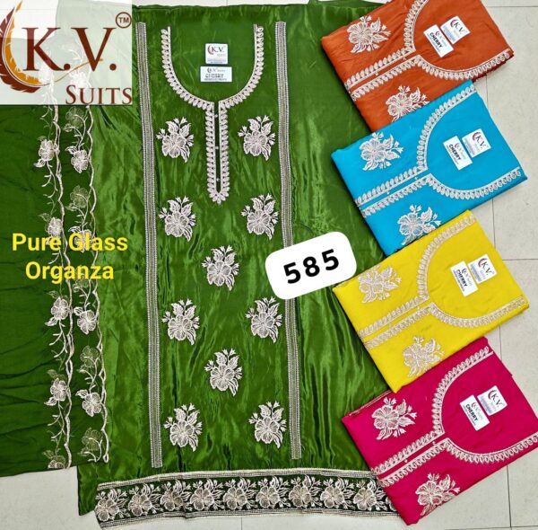 KV Glass Top Pure Chiffon Dupatta Unstitched Suits