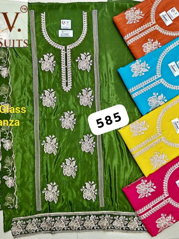 KV Glass Top Pure Chiffon Dupatta Unstitched Suits