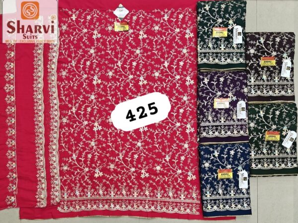 1000511020 Sharvi Fiona Top Pure Chiffon Dupatta Unstitched Suits