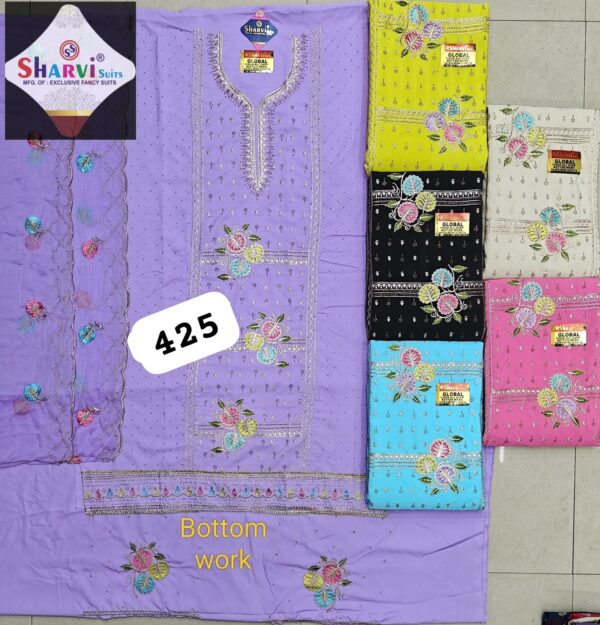 1000511023 Sharvi Fiona Top Pure Chiffon Dupatta Unstitched Suits