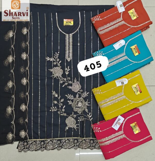 Sharvi Fiona Top Pure Chiffon Dupatta Unstitched Suits