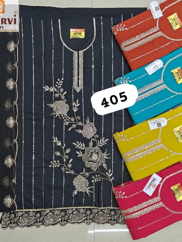 1000511024 Sharvi Fiona Top Pure Chiffon Dupatta Unstitched Suits