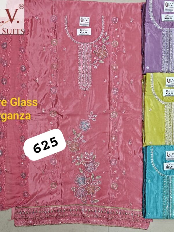 KV Glass Top Pure Chiffon Dupatta Unstitched Suits