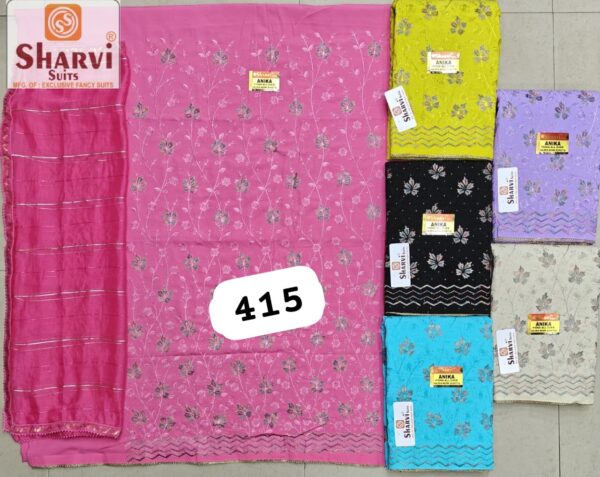 1000511028 Sharvi Fiona Top Pure Chiffon Dupatta Unstitched Suits