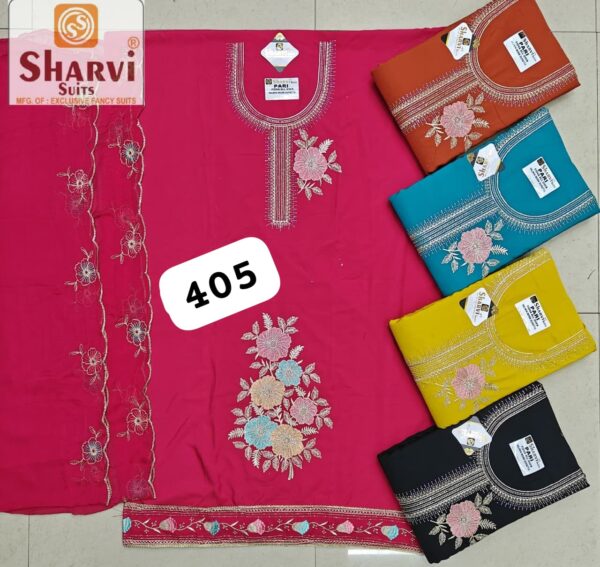 Sharvi Fiona Top Pure Chiffon Dupatta Unstitched Suits