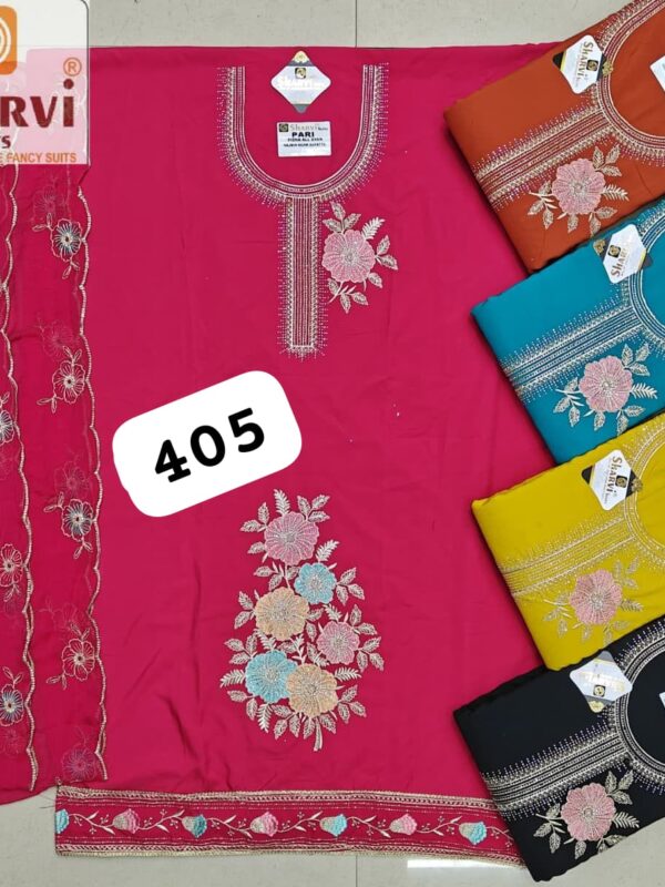 1000511031 Sharvi Fiona Top Pure Chiffon Dupatta Unstitched Suits