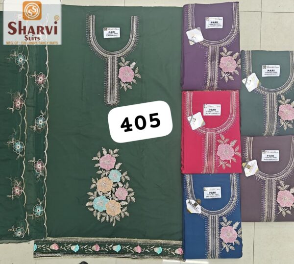 1000511034 Sharvi Fiona Top Pure Chiffon Dupatta Unstitched Suits