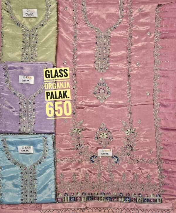 SCAK Glass Top Pure Chiffon Dupatta Unstitched Suits