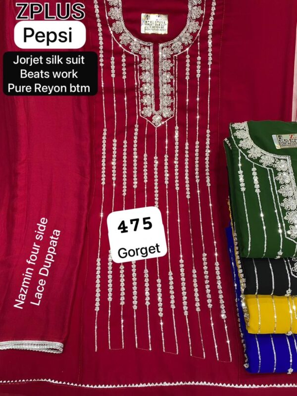 SCAK Georgette Top Nazneen Dupatta Unstitched Suits