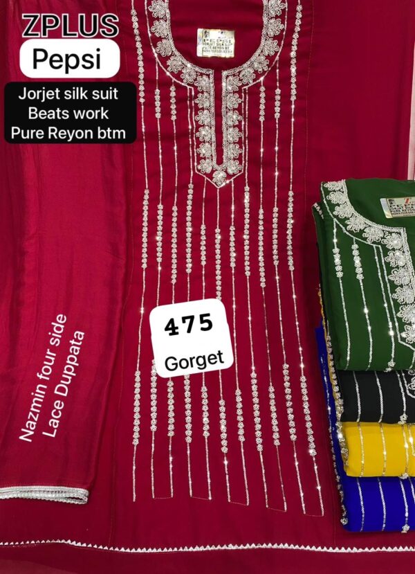 SCAK Georgette Top Nazneen Dupatta Unstitched Suits