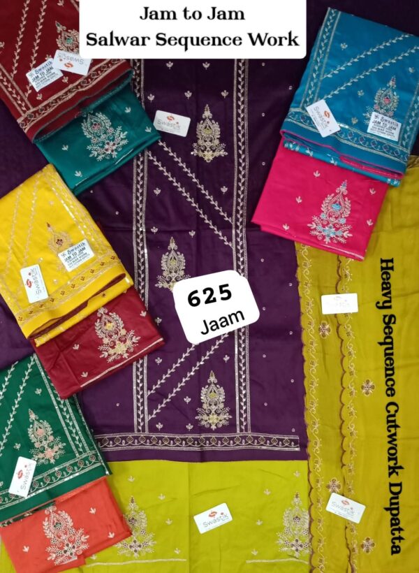 1000677055 Swastik Jaam Top Pure Chiffon Dupatta Unstitched Suits