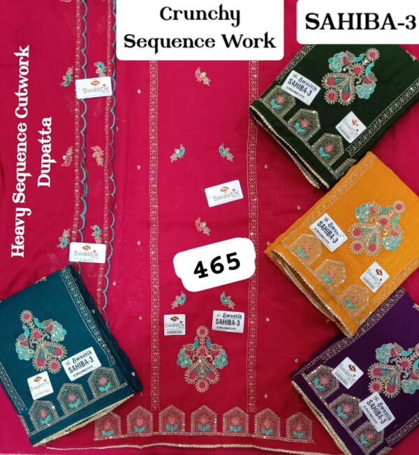 1000677057 Swastik Crunchy Top Pure Chiffon Dupatta Unstitched Suits