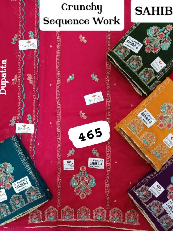 Swastik Crunchy Top Pure Chiffon Dupatta Unstitched Suits