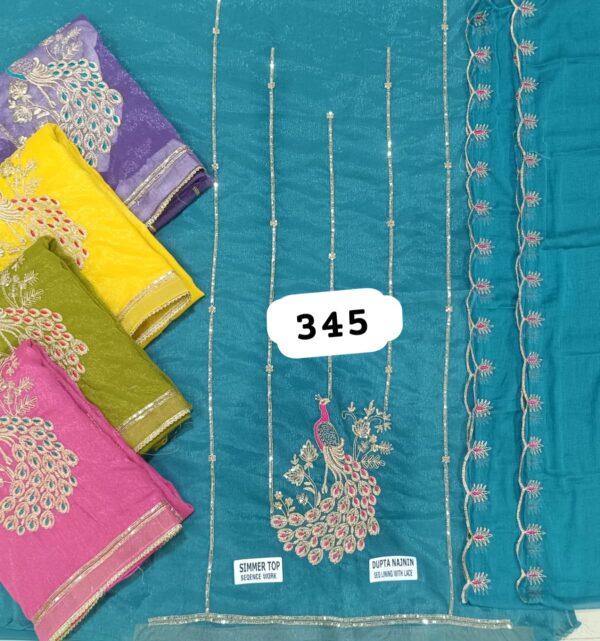 1000677059 SCAK Shimmer Top Pure Chiffon Dupatta Unstitched Suits