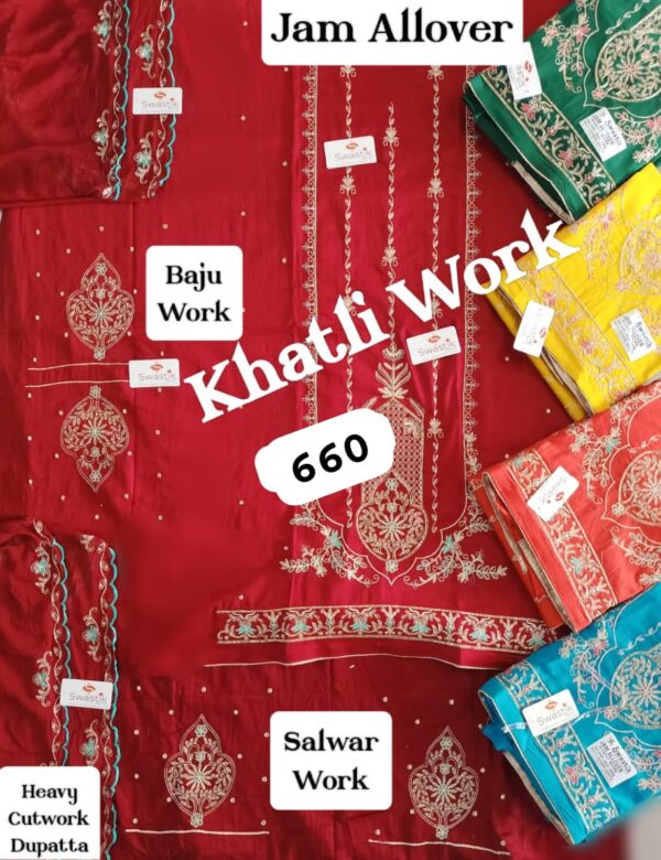 1000677061 Swastik Jaam Top Pure Chiffon Dupatta Unstitched Suits