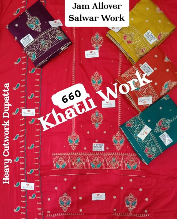 1000677062 Swastik Jaam Top Pure Chiffon Dupatta Unstitched Suits