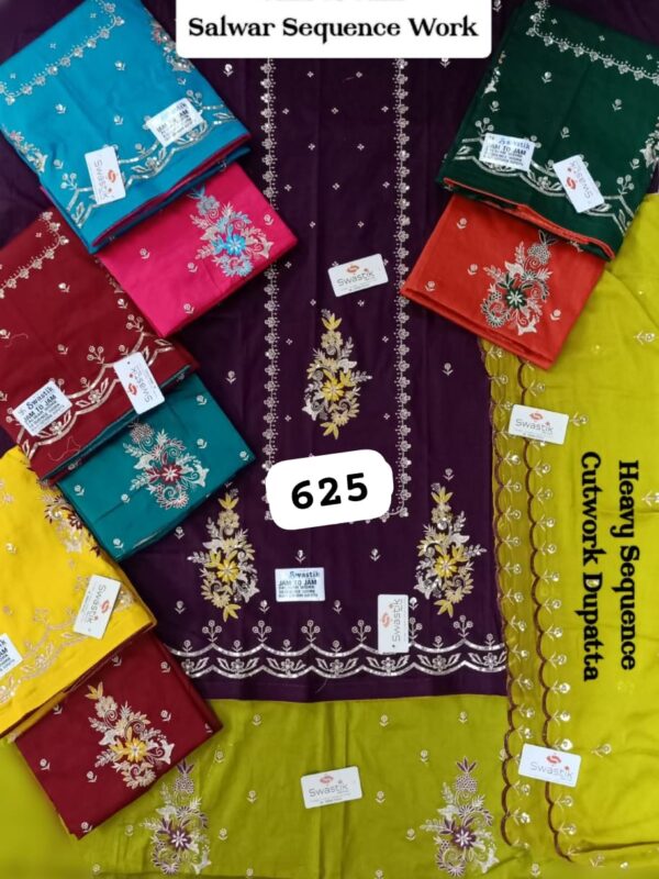 1000677063 Swastik Jaam Top Pure Chiffon Dupatta Unstitched Suits