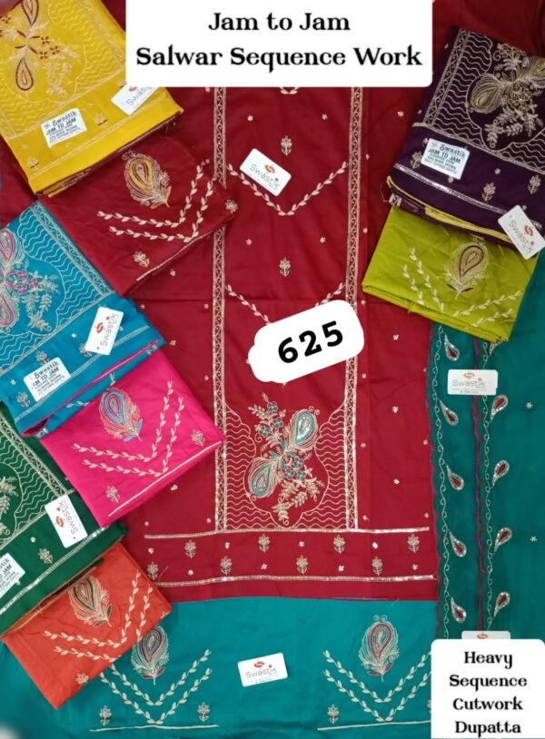 1000677064 Swastik Jaam Top Pure Chiffon Dupatta Unstitched Suits