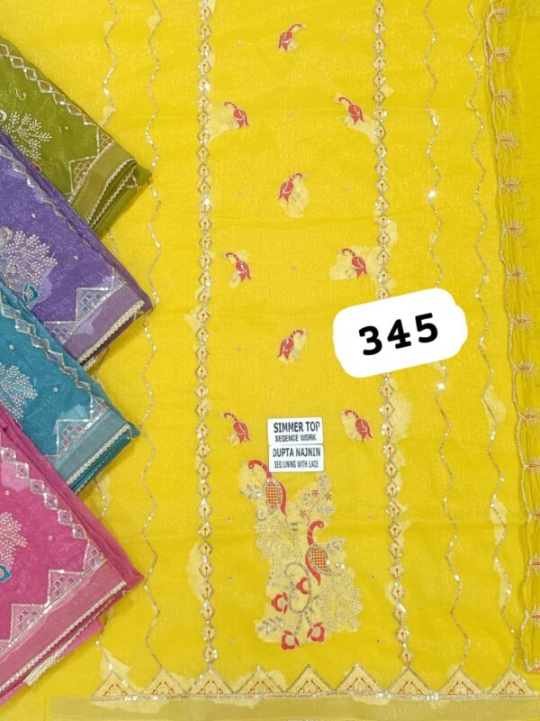 SCAK Shimmer Top Pure Chiffon Dupatta Unstitched Suits