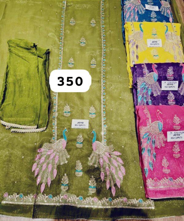 Navya Shimmer Top Pure Chiffon Dupatta Unstitched Suits