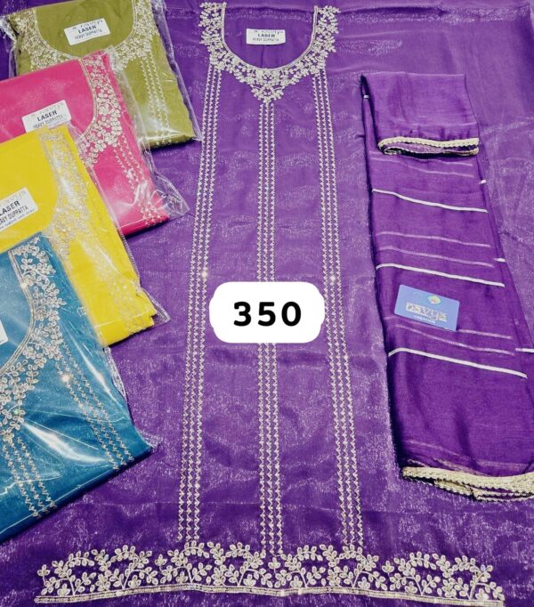 Navya Shimmer Top Pure Chiffon Dupatta Unstitched Suits